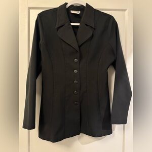 Black Fitted Button-Front Blazer